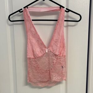 Pink Lace Sleeveless Top